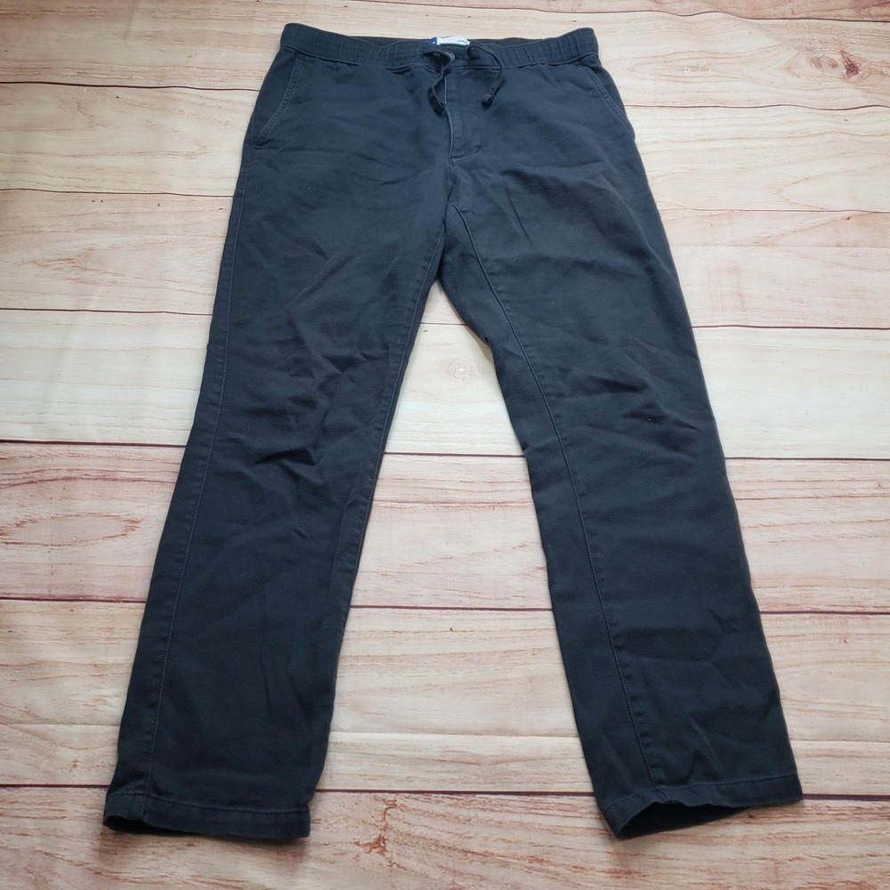 Old Navy Straight Jogger Pants Mens Small Gray Cotton Lyocell Drawstring Adult